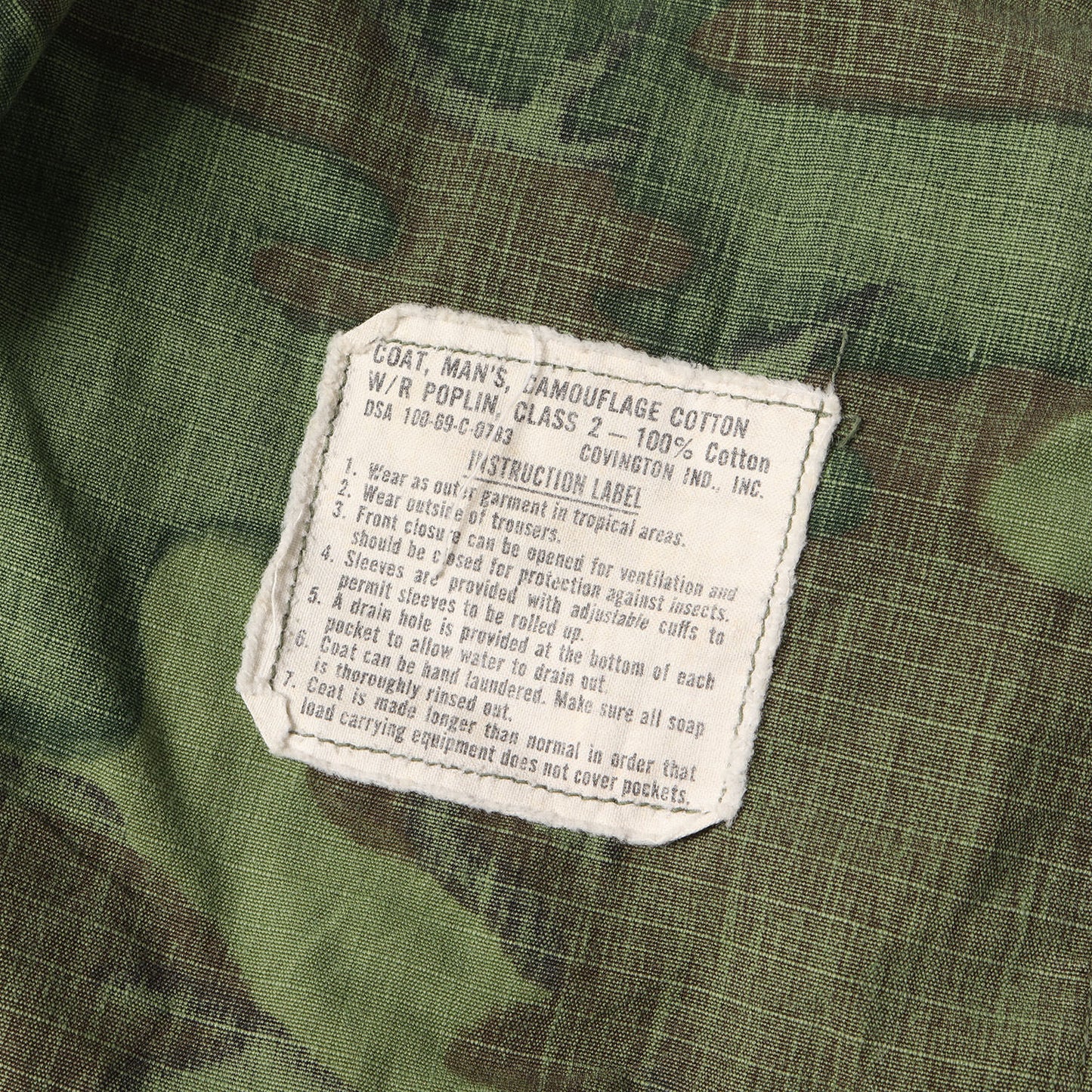 60s 米軍実物 ERDL グリーンリーフカモ ジャングルファティーグジャケット (ナム戦モデル)