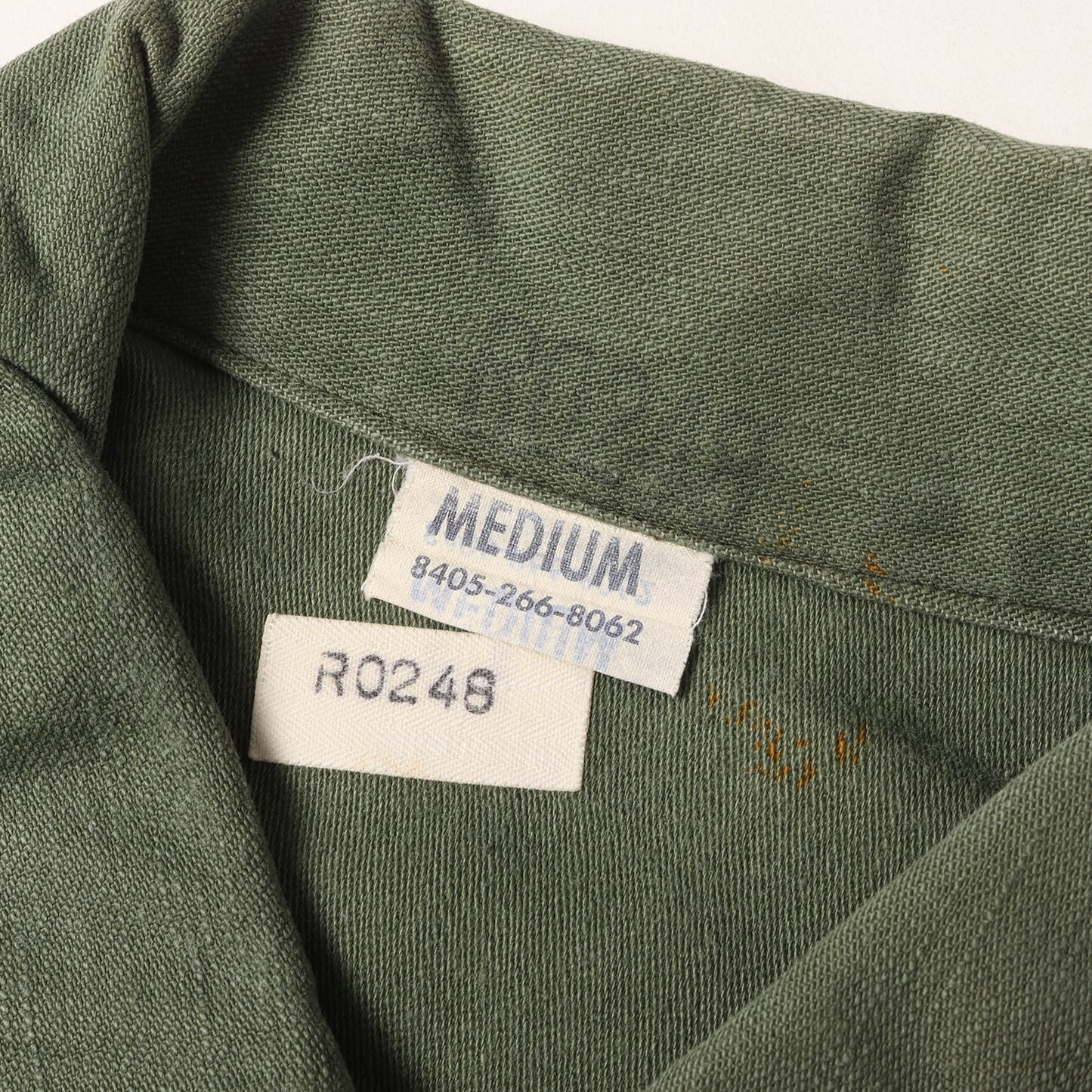[筒袖タイプ] 60s 米軍実物 1st 後期 コットンサテン ユーティリティ シャツ
