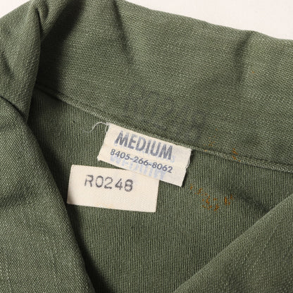 [筒袖タイプ] 60s 米軍実物 1st 後期 コットンサテン ユーティリティ シャツ
