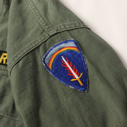 [筒袖タイプ] 60s 米軍実物 1st 後期 コットンサテン ユーティリティ シャツ