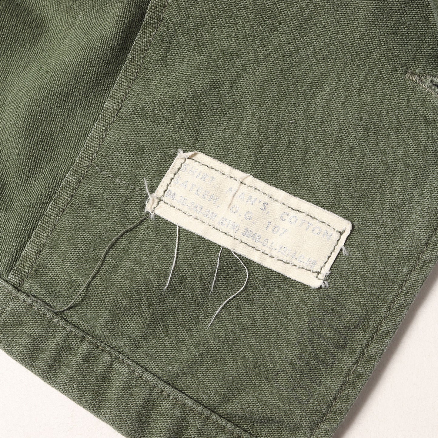 [筒袖タイプ] 60s 米軍実物 1st 後期 コットンサテン ユーティリティ シャツ