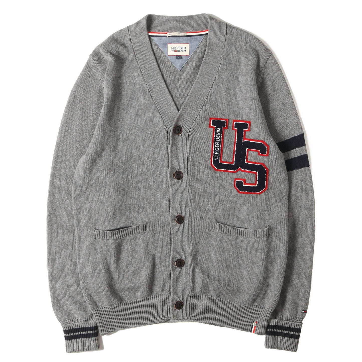 HILFIGER DENIM レタード コットンニット カーディガン