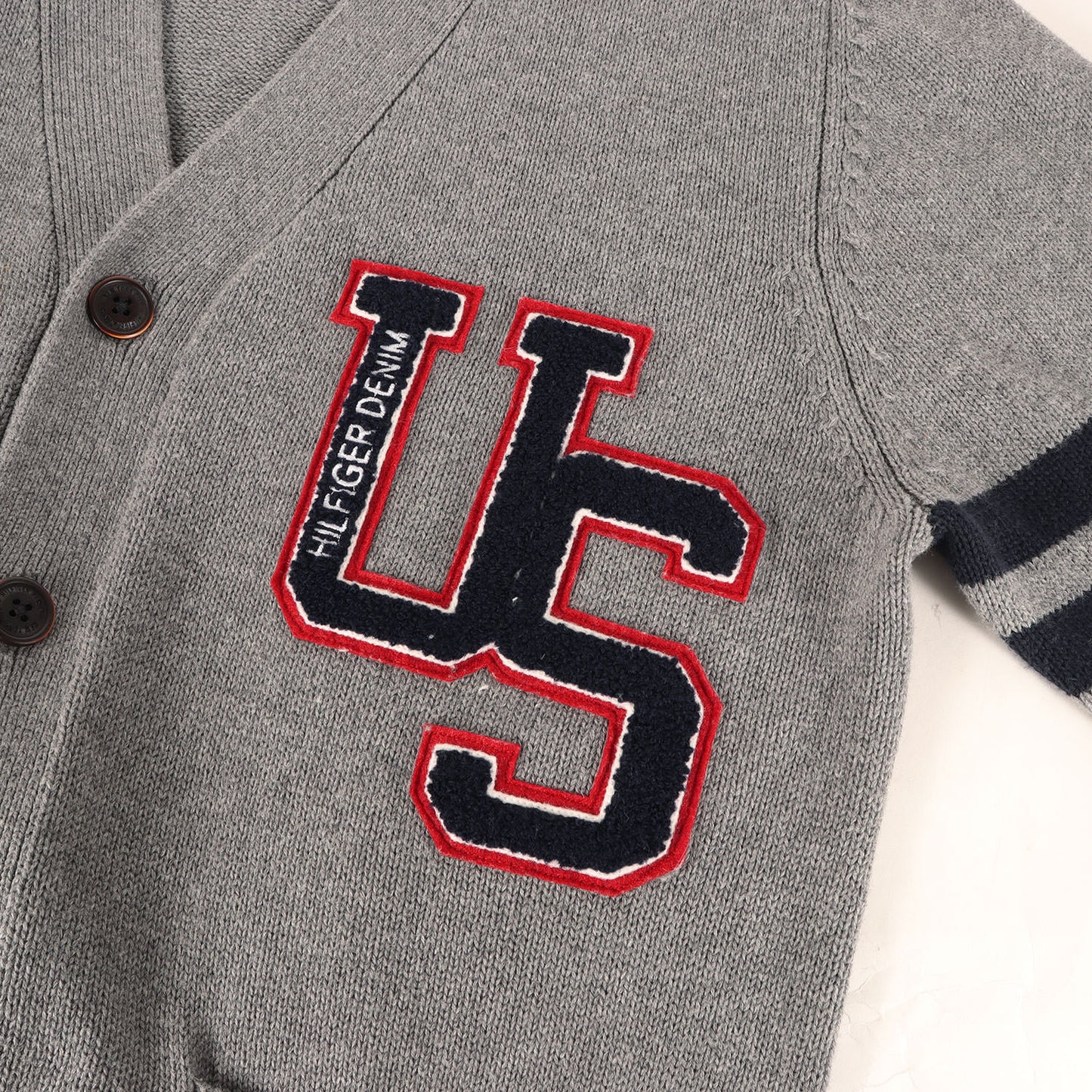 HILFIGER DENIM レタード コットンニット カーディガン