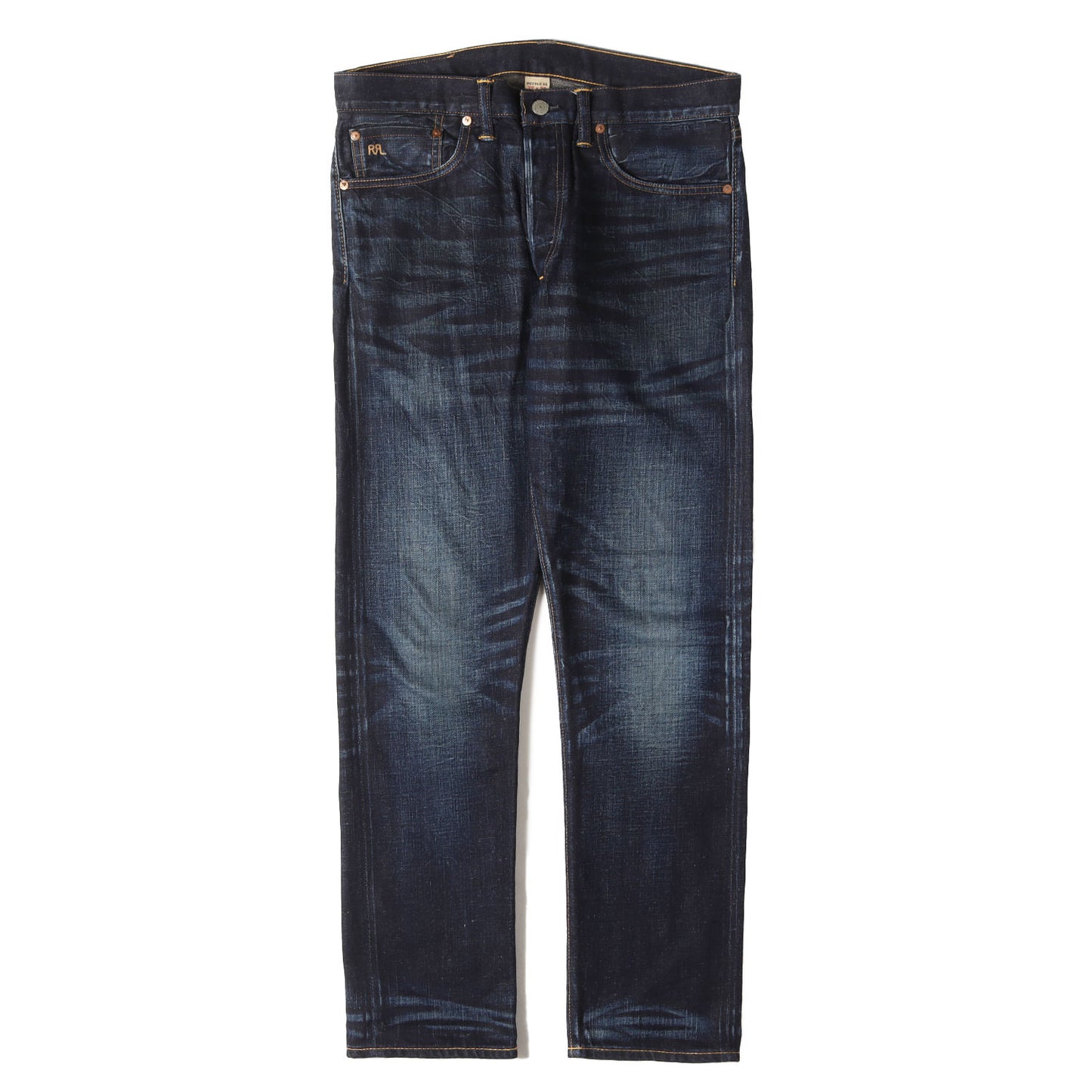 [日本産 USA製] ヴィンテージ加工 スリム デニムパンツ (JAPAN WOVEN SELVEDGE DENIM SLIM NARROW CALDWELL)