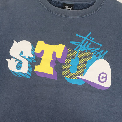 00s グラフィックプリント クルーネック ススウェット