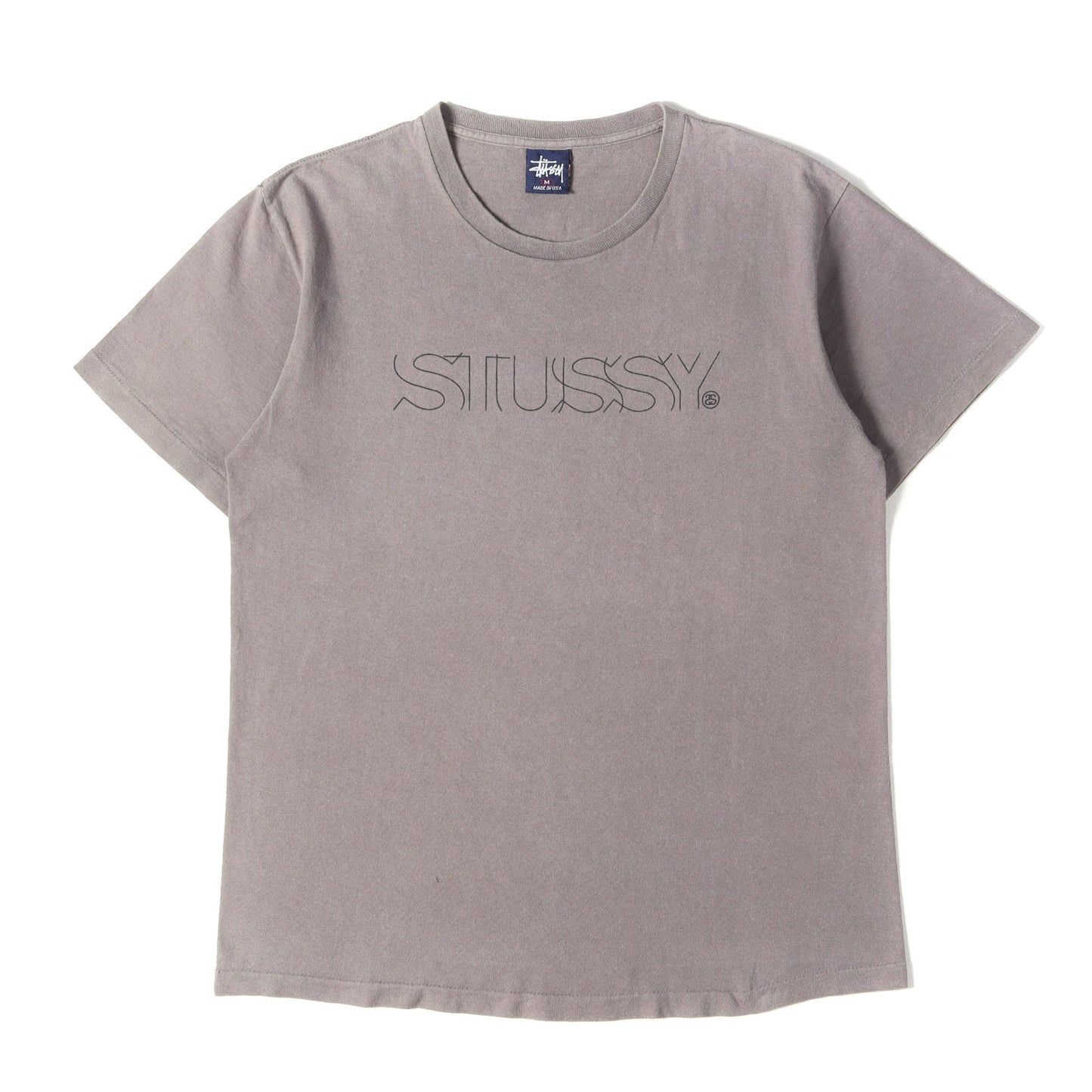 90s OLD STUSSY 紺タグ ラインロゴ Tシャツ(USA製)