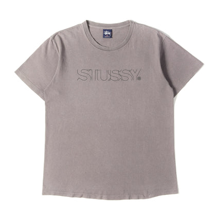 90s OLD STUSSY 紺タグ ラインロゴ Tシャツ(USA製)