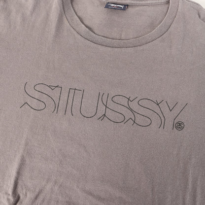 90s OLD STUSSY 紺タグ ラインロゴ Tシャツ(USA製)