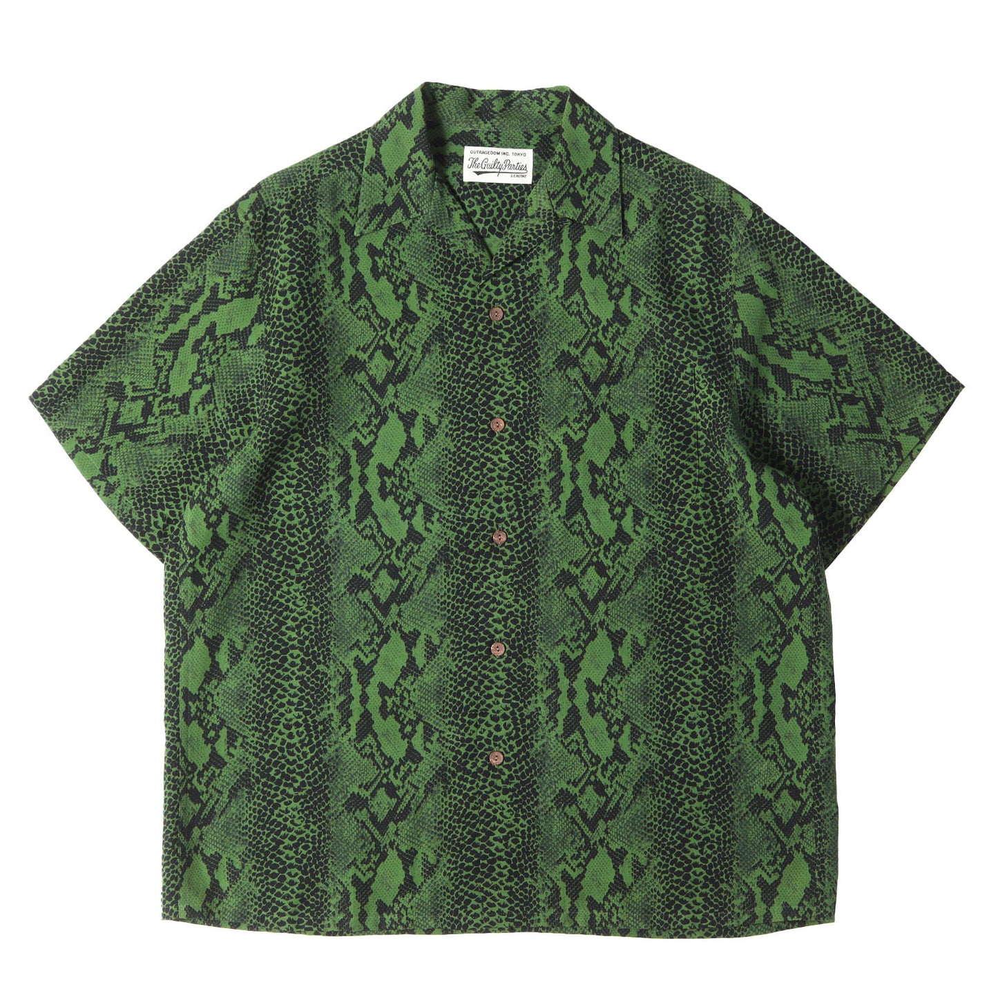 21SS パイソン柄 オープンカラー 半袖シャツ(PYTHON OPEN COLLAR SHIRT S/S)