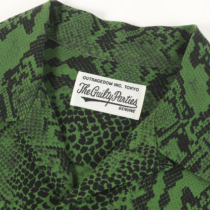 21SS パイソン柄 オープンカラー 半袖シャツ(PYTHON OPEN COLLAR SHIRT S/S)