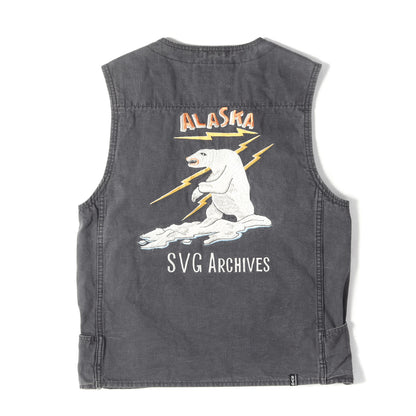 00s SVG シロクマ刺繍 コットンキャンバス ベスト(LIGHTNING BEAR / C-VEST)