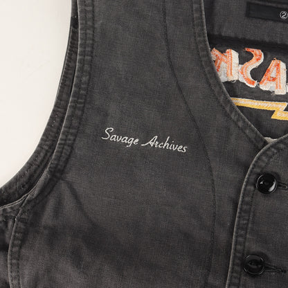 00s SVG シロクマ刺繍 コットンキャンバス ベスト(LIGHTNING BEAR / C-VEST)