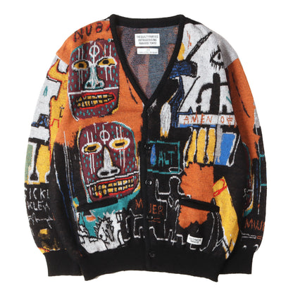 22AW ×JEAN-MICHEL BASQUIAT 総柄デザイン モヘヤニット カーディガン(CARDIGAN)
