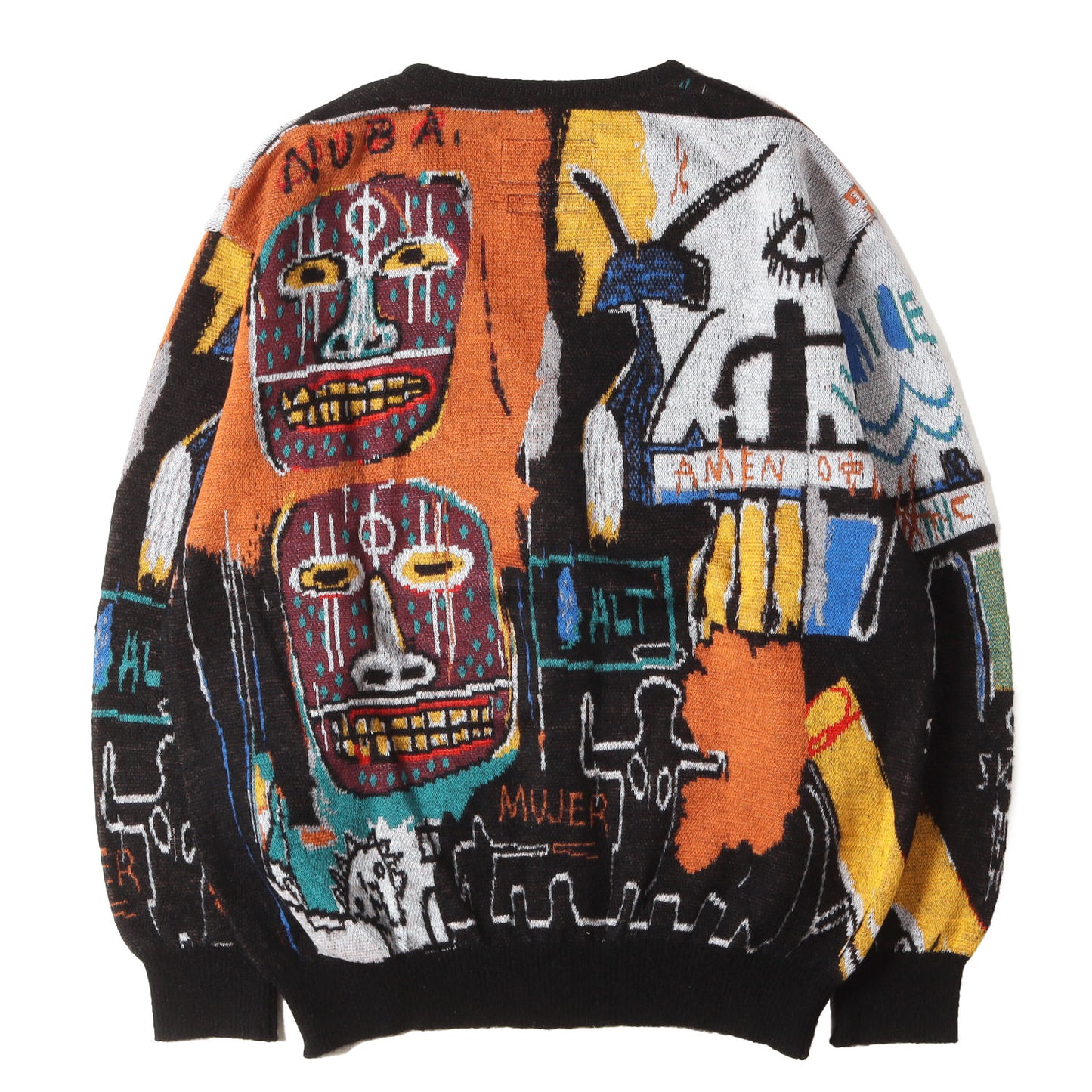 22AW ×JEAN-MICHEL BASQUIAT 総柄デザイン モヘヤニット カーディガン(CARDIGAN)