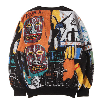 22AW ×JEAN-MICHEL BASQUIAT 総柄デザイン モヘヤニット カーディガン(CARDIGAN)