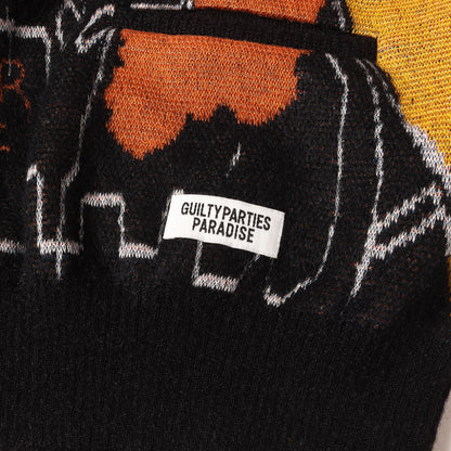 22AW ×JEAN-MICHEL BASQUIAT 総柄デザイン モヘヤニット カーディガン(CARDIGAN)