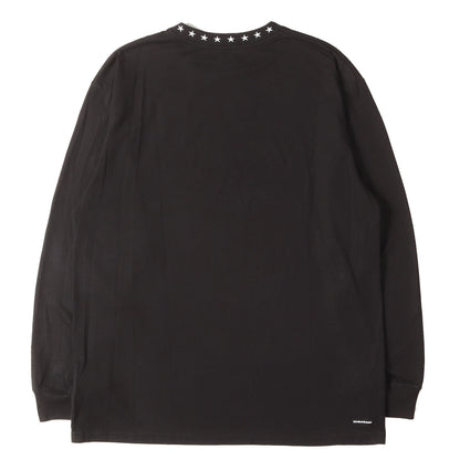 22AW 首リブ ロゴ刺繍 ロングスリーブ Tシャツ(L/S RIBBED EMBROIDERED TEE)