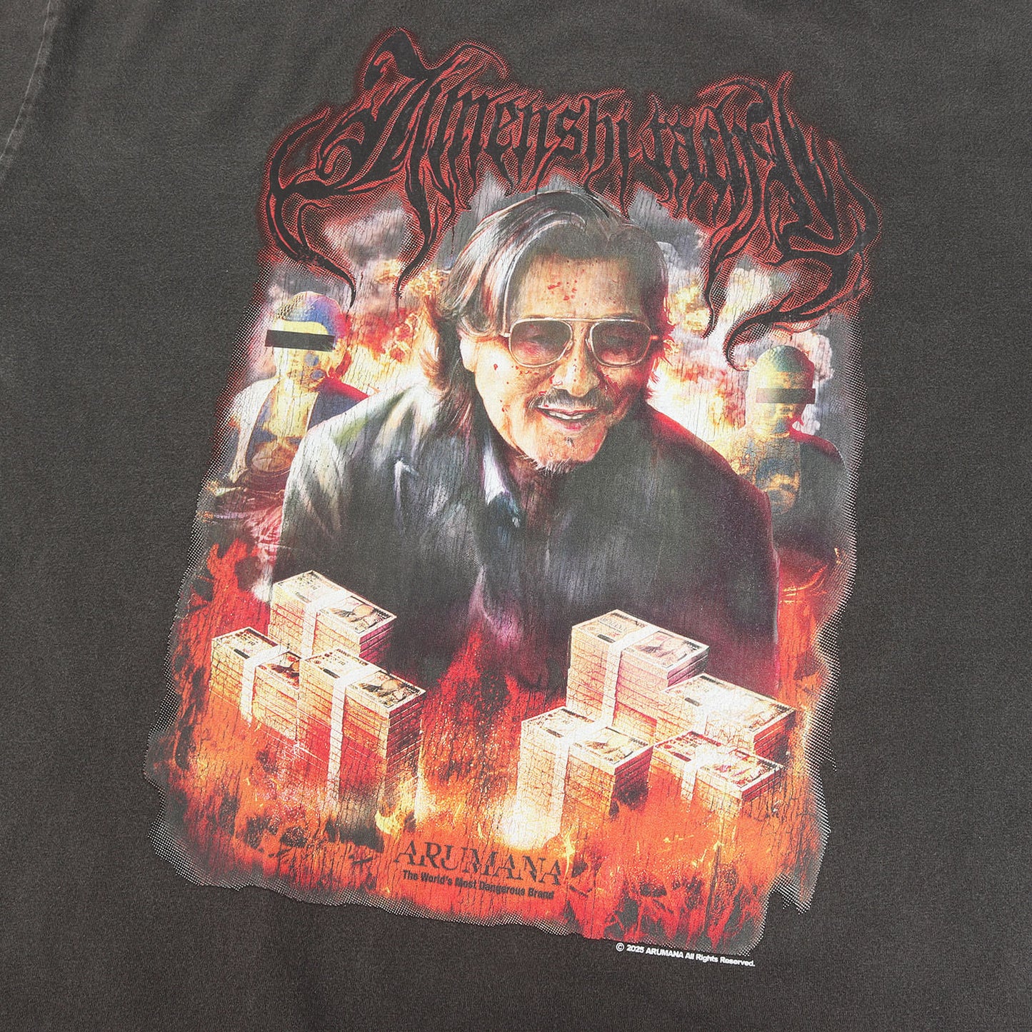 25SS 地面師たち ヴィンテージ加工 リーダー：ハリソン山中 Tシャツ