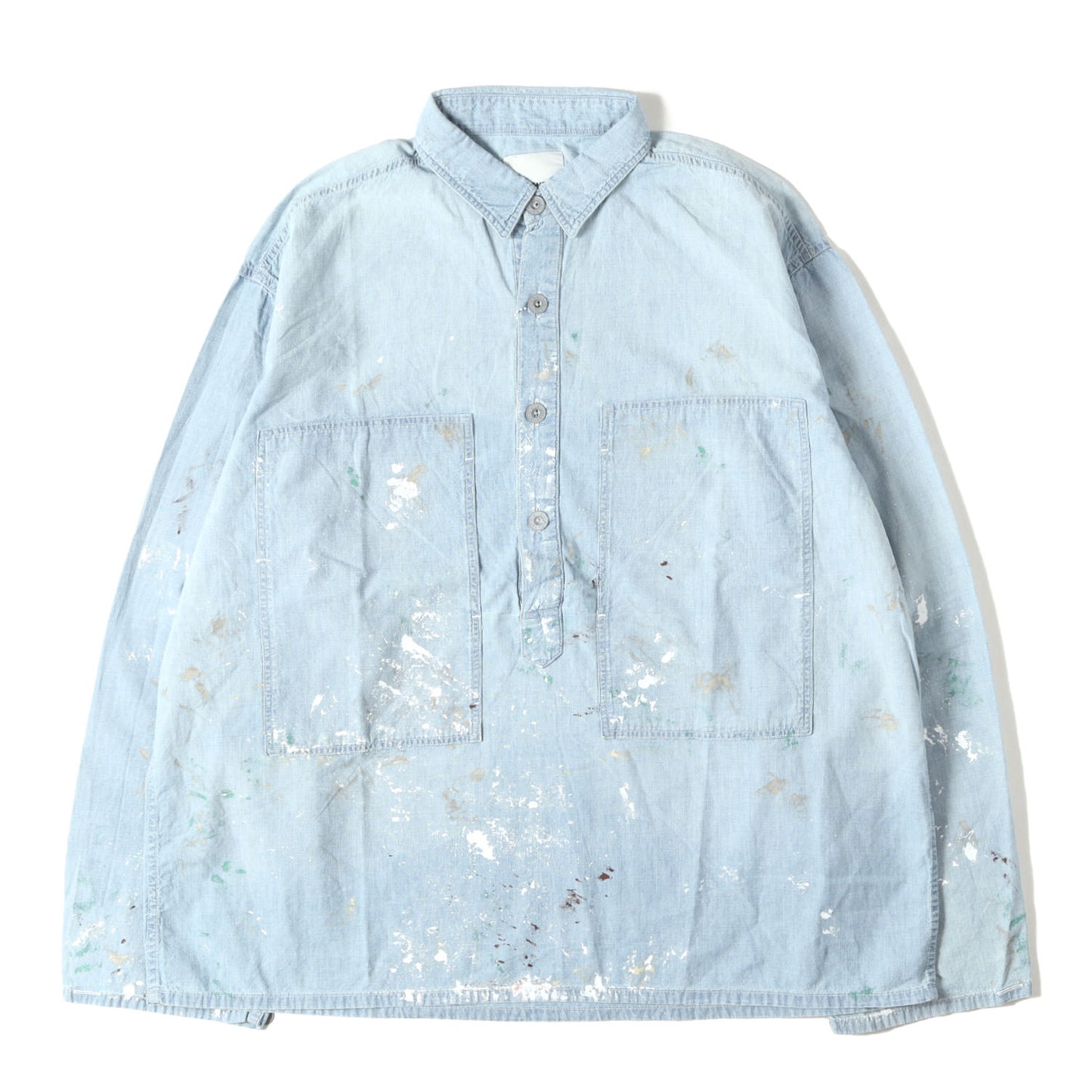 23AW U.S.ARMY ペイント加工 プルオーバー シャンブレーシャツ(US ARMY PULLOVER CHAMBRAY SHIRTS PAINTED)