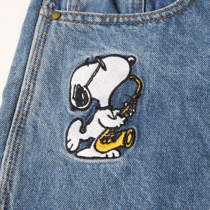 22SS ×PEANUT スヌーピー刺繍 バギー デニムパンツ