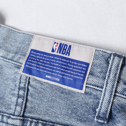 24AW ×NBA ケミカルウォッシュ ルーズ デニムショーツ(CHAMPIONS Denim Short)