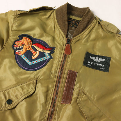 [希少 M品番] 90s REED PRODUCTS実名復刻 L-2 純正パッチカスタム フライトジャケット