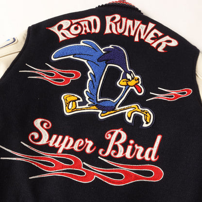 [希少サイズ] ×Looney Tunes ロードランナー フルデコス 袖レザー スタジャン (SUPER BIRD)