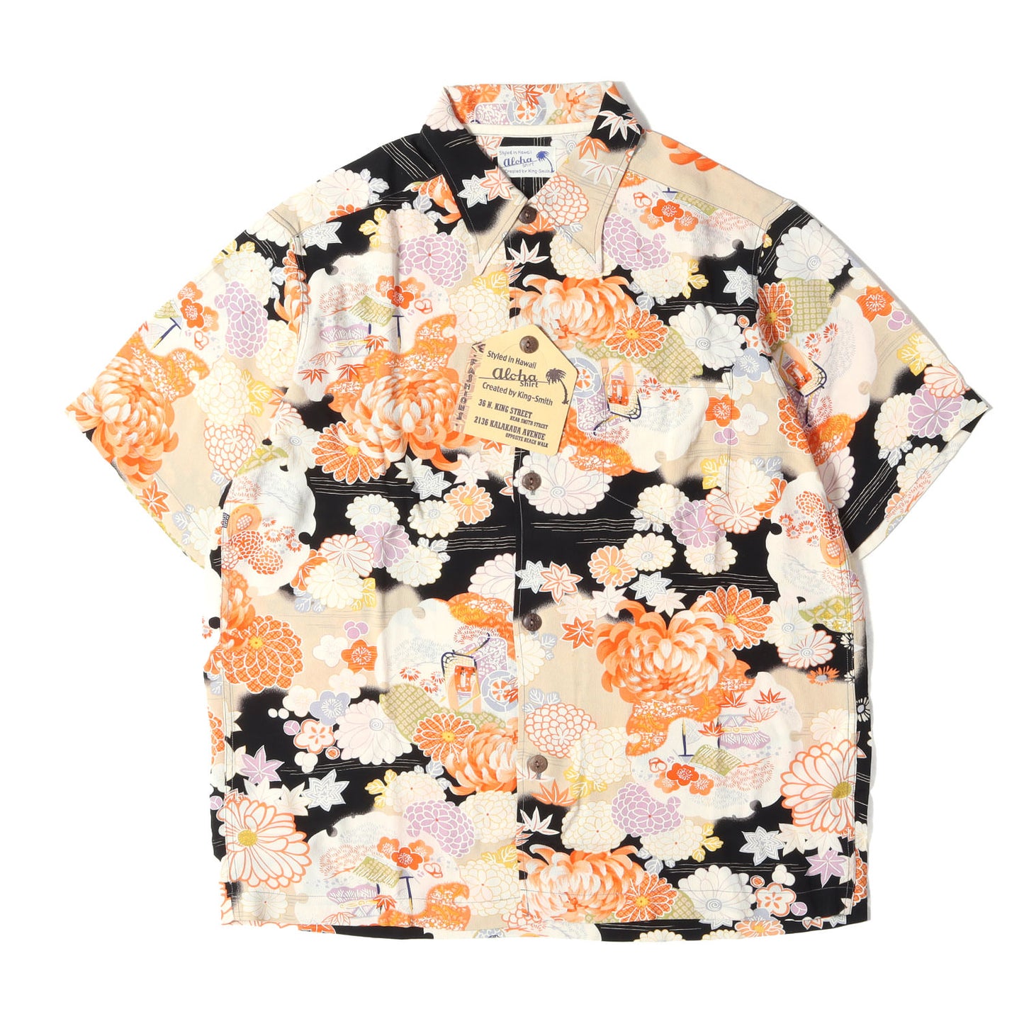 [デッドストック] 00s 着物デザイン 和柄 レーヨン アロハシャツ / Aloha実名復刻 SPECIAL EDITION SS31811