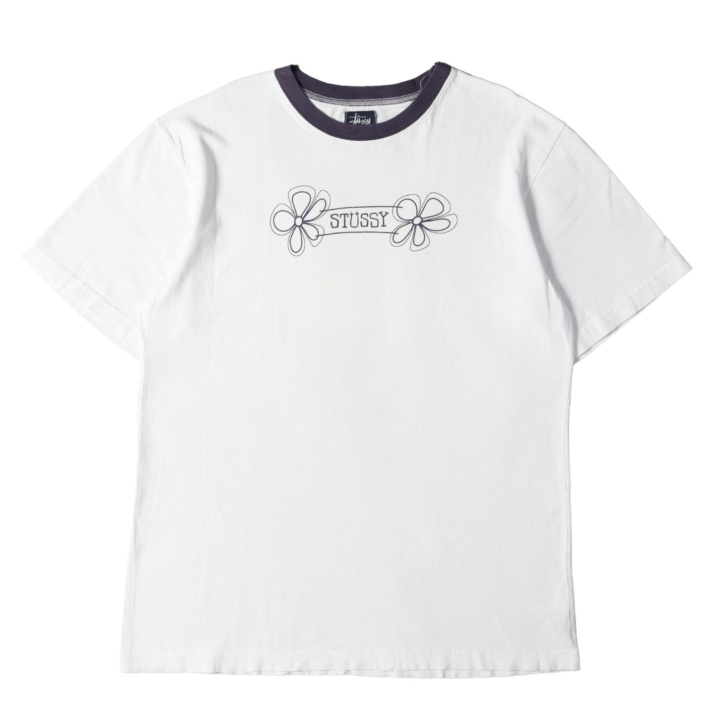 00s 紺タグ フラワーロゴ プリント Tシャツ(USA製)