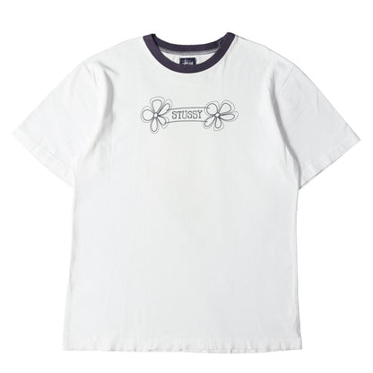 00s 紺タグ フラワーロゴ プリント Tシャツ(USA製)