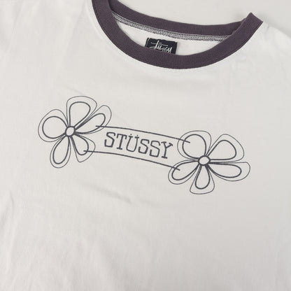 00s 紺タグ フラワーロゴ プリント Tシャツ(USA製)