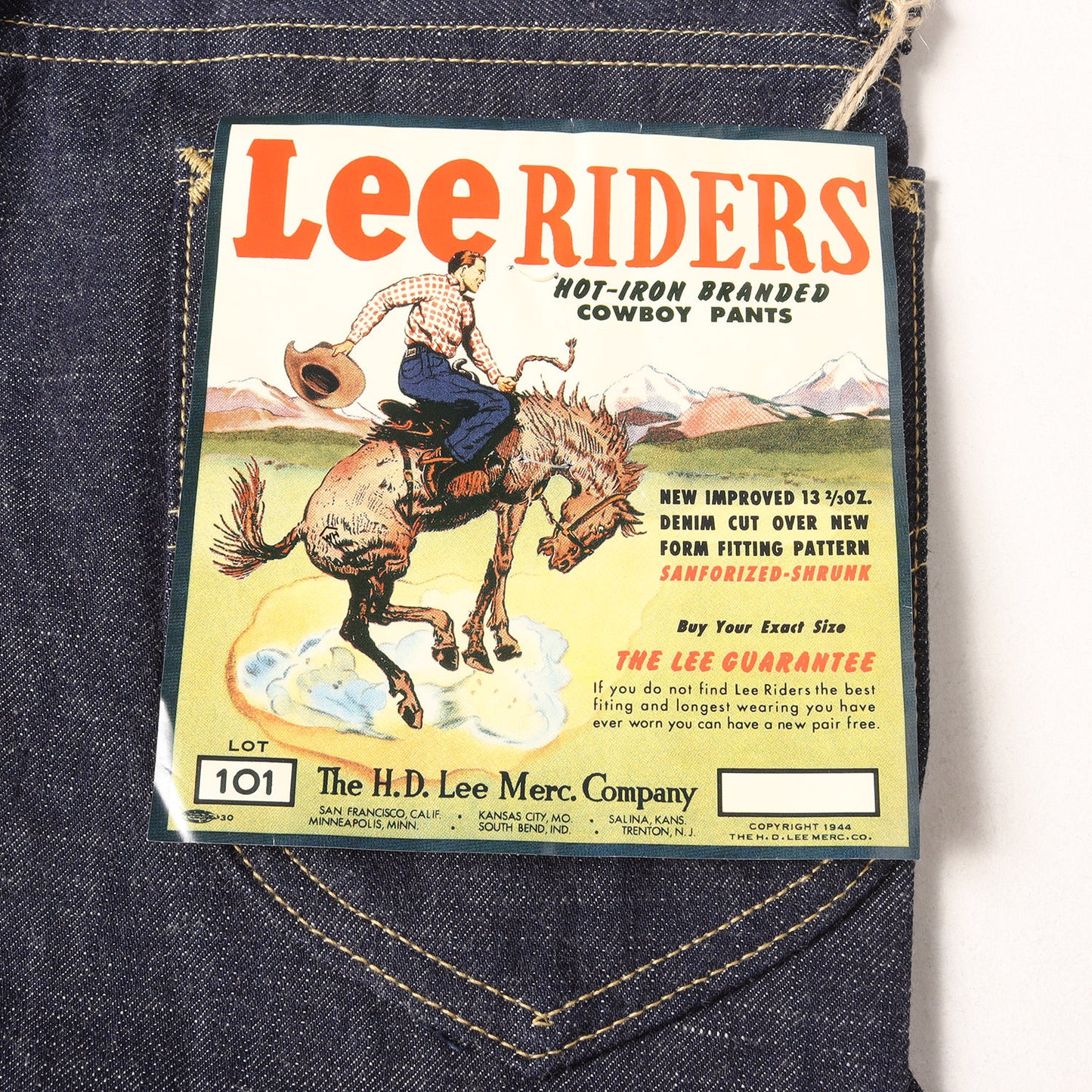 [希少モデル] ×Lee 1944年復刻 ハウスタグ 101-B デニムパンツ