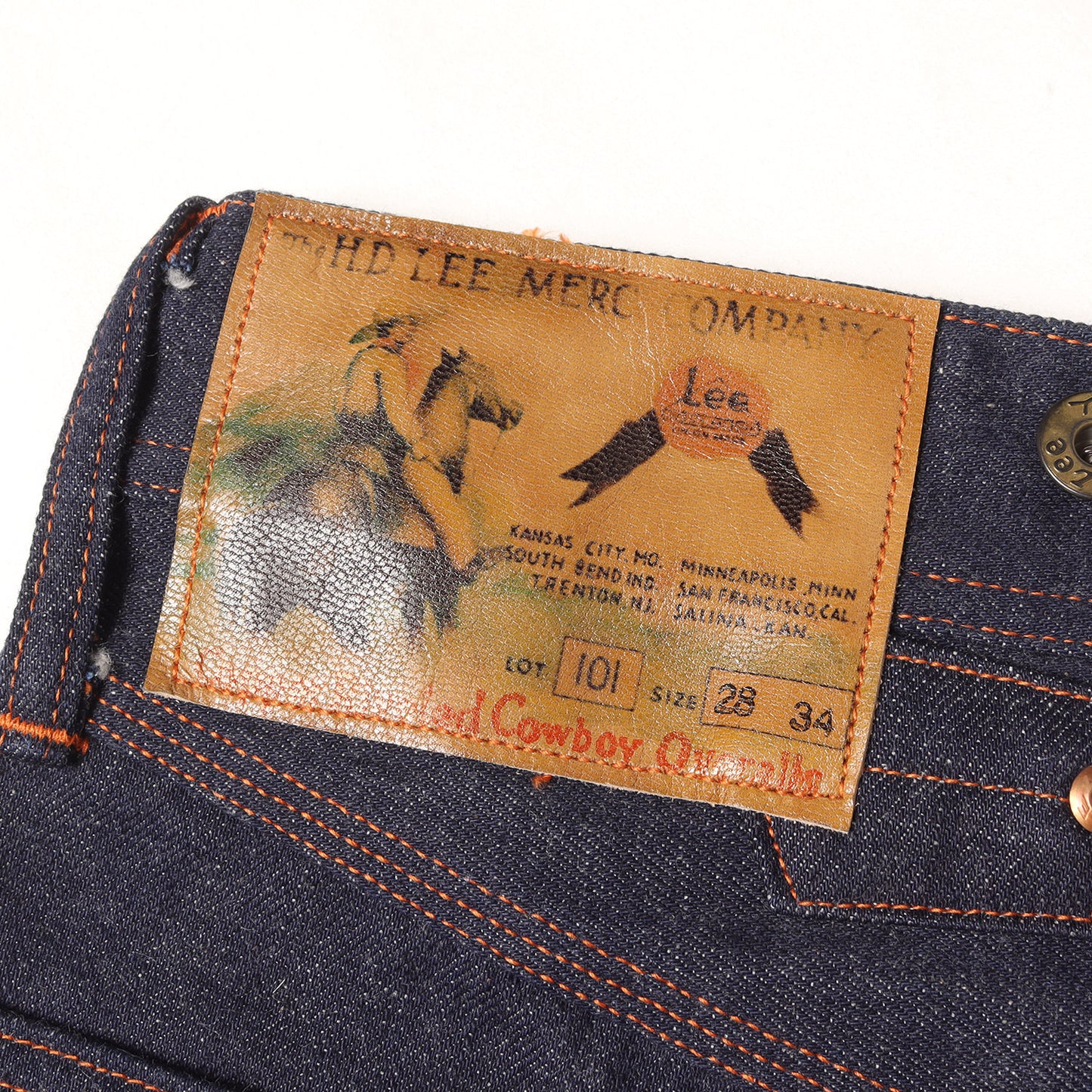 [希少 新品未使用] ×Lee 1936年復刻 トリプルネーム 101 カウボーイ デニムパンツ