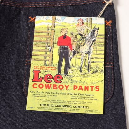 [希少 新品未使用] ×Lee 1936年復刻 トリプルネーム 101 カウボーイ デニムパンツ
