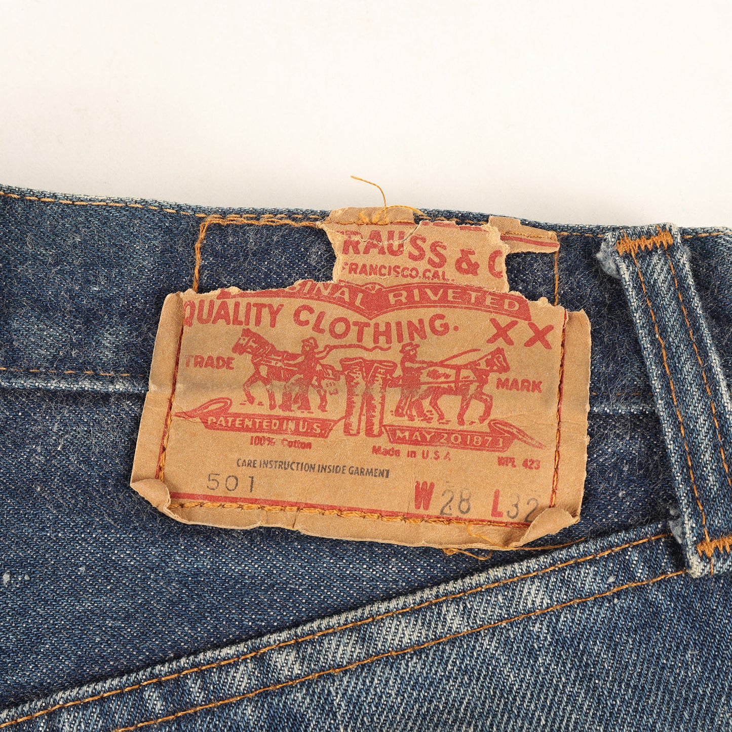 [希少サイズ 色濃いめ] 70s 501 66後期 デニムパンツ / USA製 ボタン裏刻印6