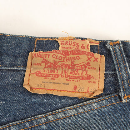 [希少サイズ 色濃いめ] 70s 501 66後期 デニムパンツ / USA製 ボタン裏刻印6