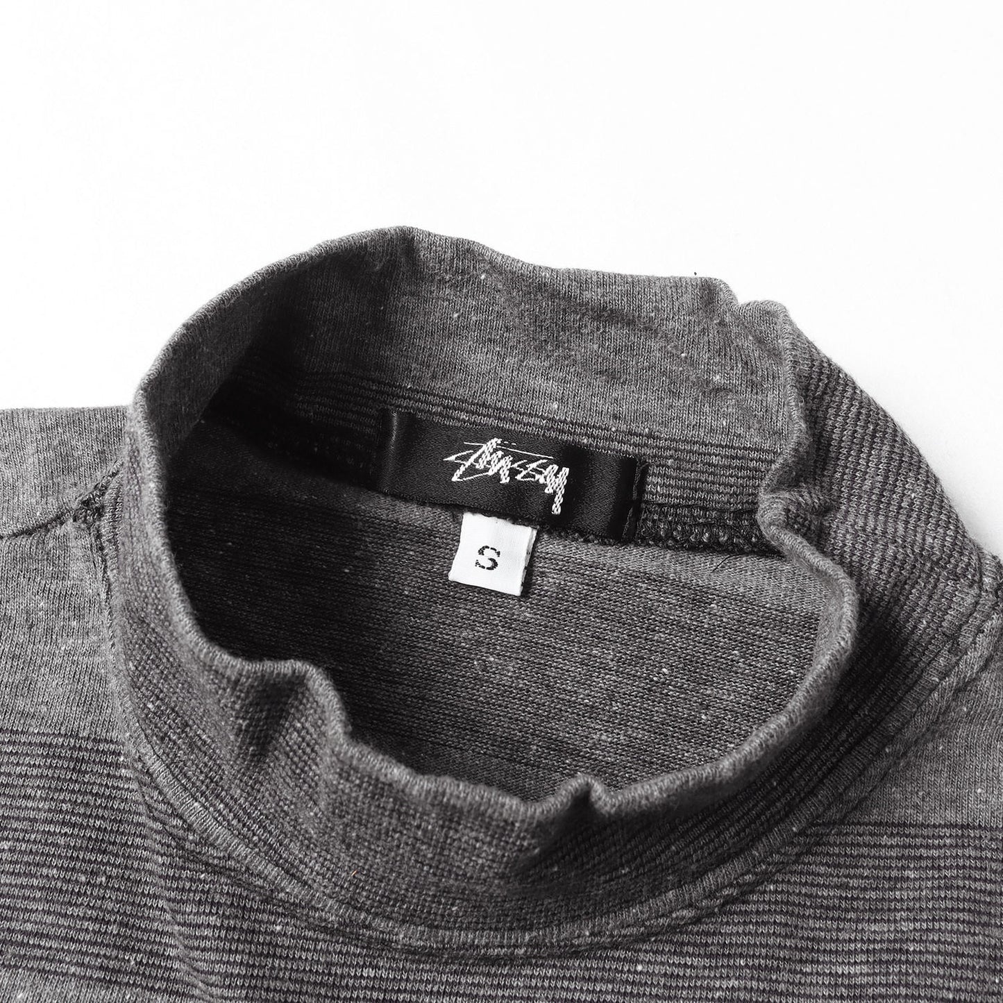 80s OLD STUSSY 黒タグ モックネック ボーダー ポケット Tシャツ(USA製)