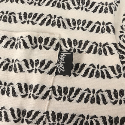 80s OLD STUSSY 黒タグ ジャガード 柄ボーダー ポケット Tシャツ(USA製 / デッドストック)