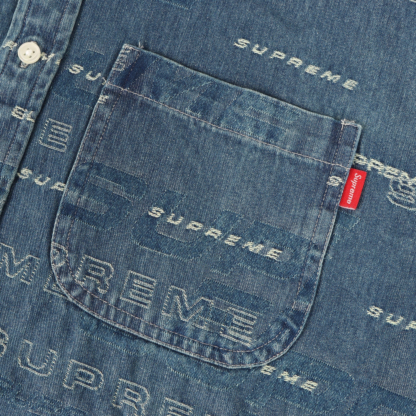 ジャガードロゴ柄 デニムシャツ(Dimensions Logo Denim Shirt)
