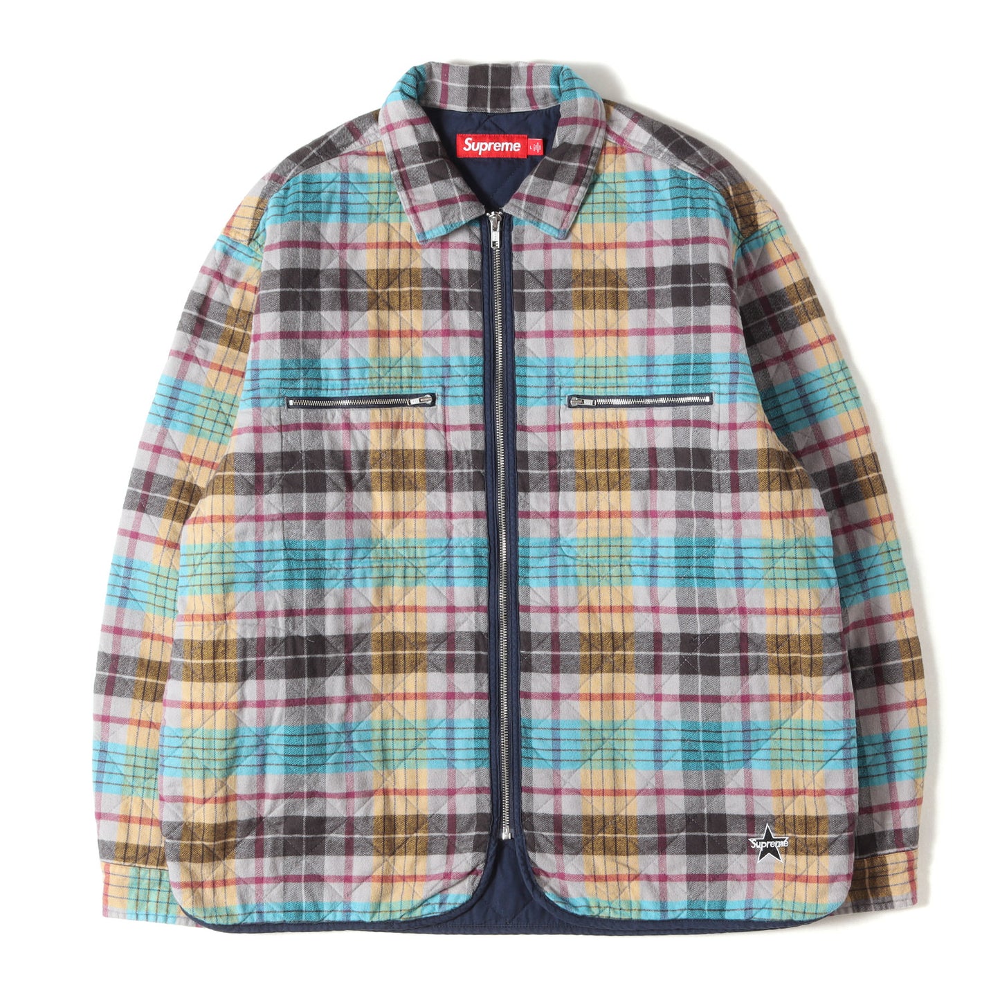 24AW キルティング チェックフランネル ジップ シャツジャケット(Quilted Flannel Zip Up Shirt)