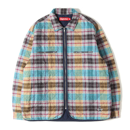 24AW キルティング チェックフランネル ジップ シャツジャケット(Quilted Flannel Zip Up Shirt)
