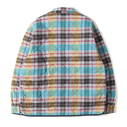 24AW キルティング チェックフランネル ジップ シャツジャケット(Quilted Flannel Zip Up Shirt)