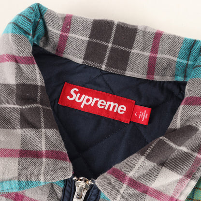 24AW キルティング チェックフランネル ジップ シャツジャケット(Quilted Flannel Zip Up Shirt)