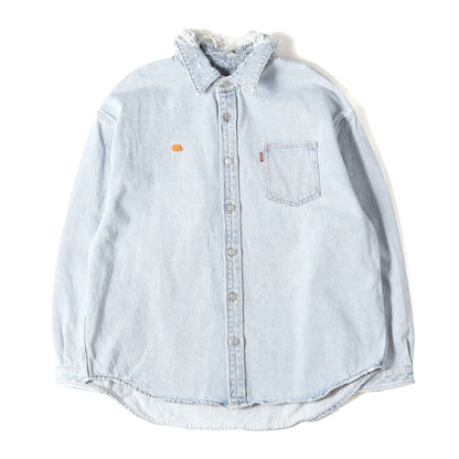 23AW ×Levi's ダメージ加工 オーバーサイズ デニムシャツ(Overshirt)