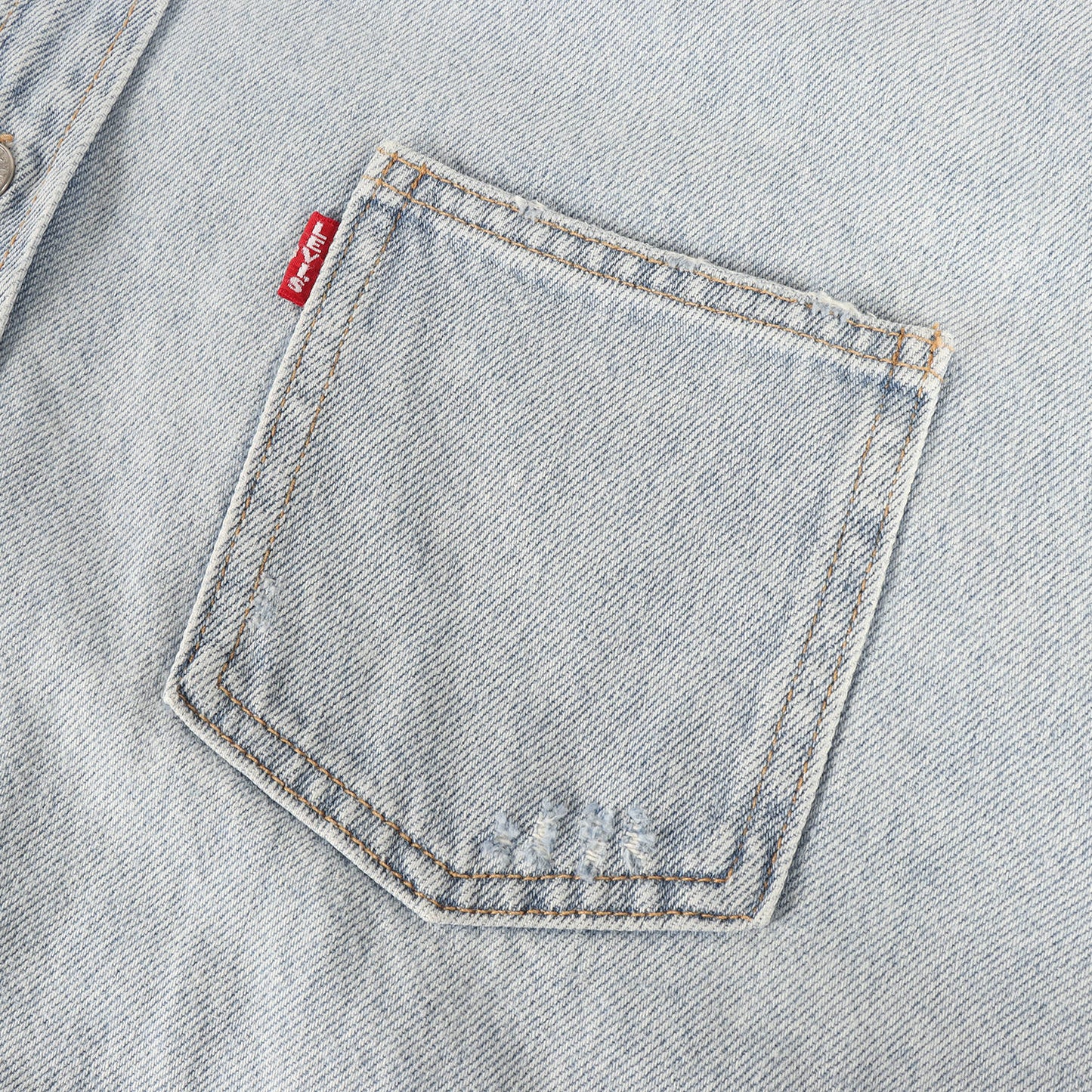 23AW ×Levi's ダメージ加工 オーバーサイズ デニムシャツ(Overshirt)