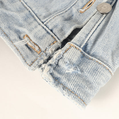 23AW ×Levi's ダメージ加工 オーバーサイズ デニムシャツ(Overshirt)
