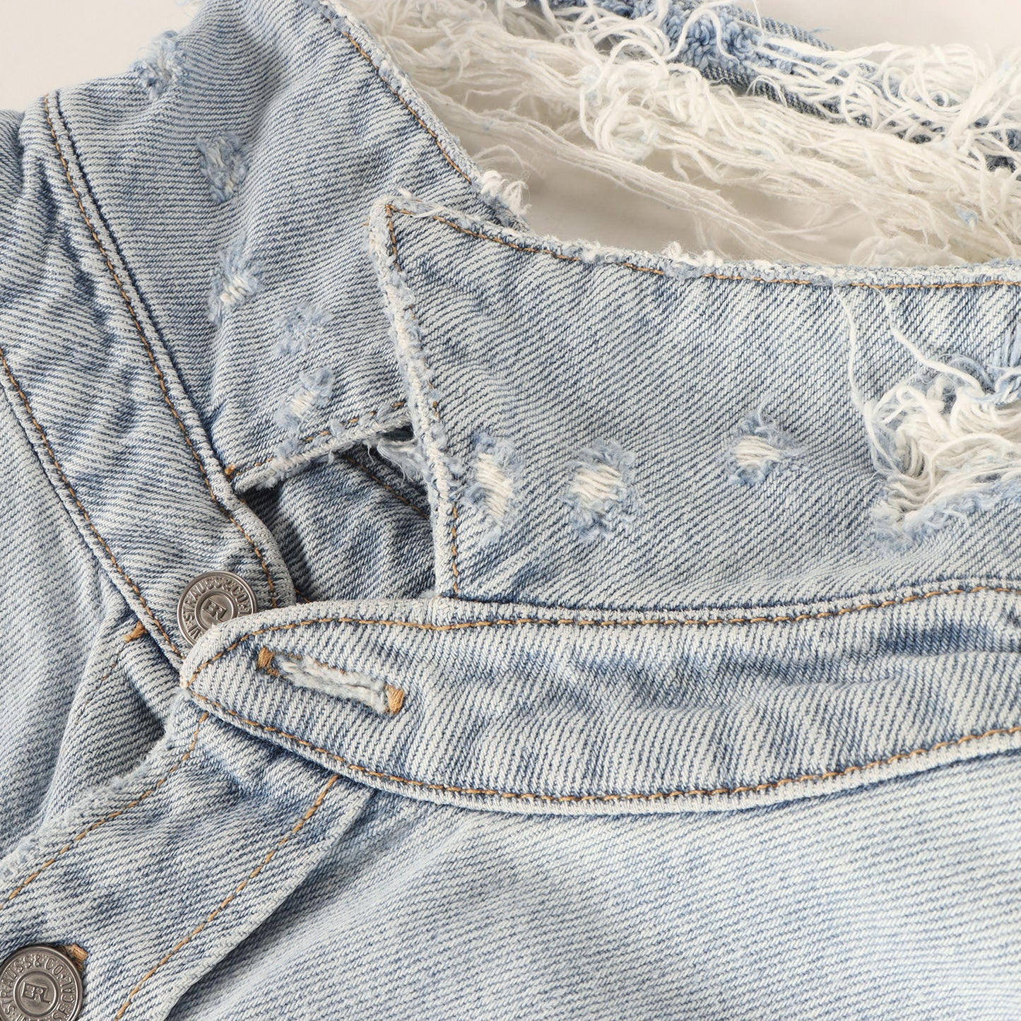 23AW ×Levi's ダメージ加工 オーバーサイズ デニムシャツ(Overshirt)