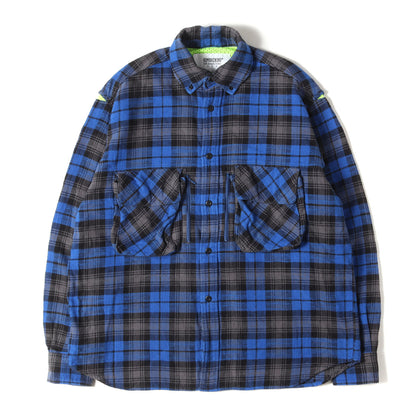 23SS パルチポケット チェック フランネルシャツ(PLAID MULTI POCKET SHIRT)