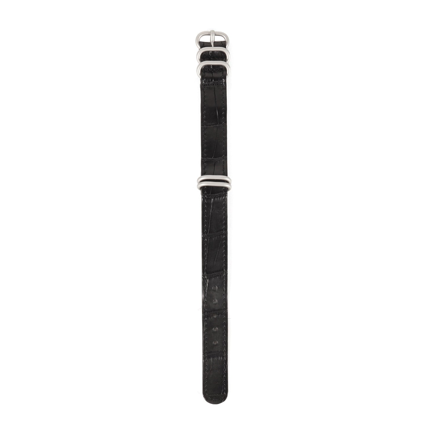 クロコダイルレザー NATO 18mm 腕時計ベルト / ウォッチバンド(NATO-CR-S)