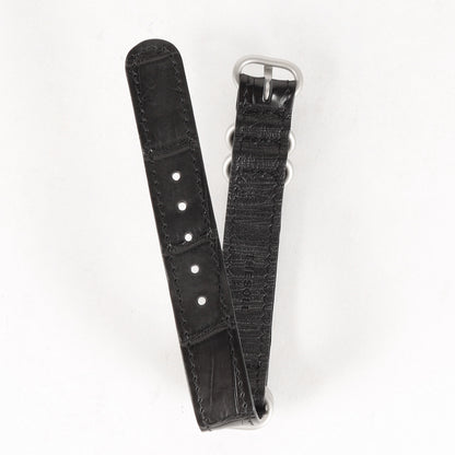 クロコダイルレザー NATO 18mm 腕時計ベルト / ウォッチバンド(NATO-CR-S)